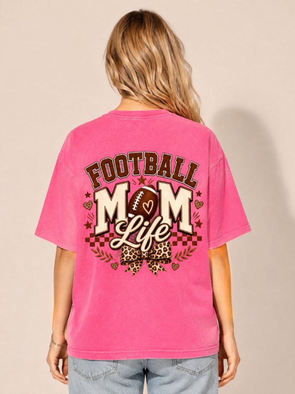 Game Day Mom Tee, Washed Oversized T Shirt, Football Mama Graphic Tee, Spor